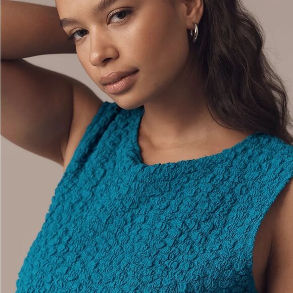 NWT By Anthropologie Textured Mini Shift Dress womens size large - Picture 6 of 14